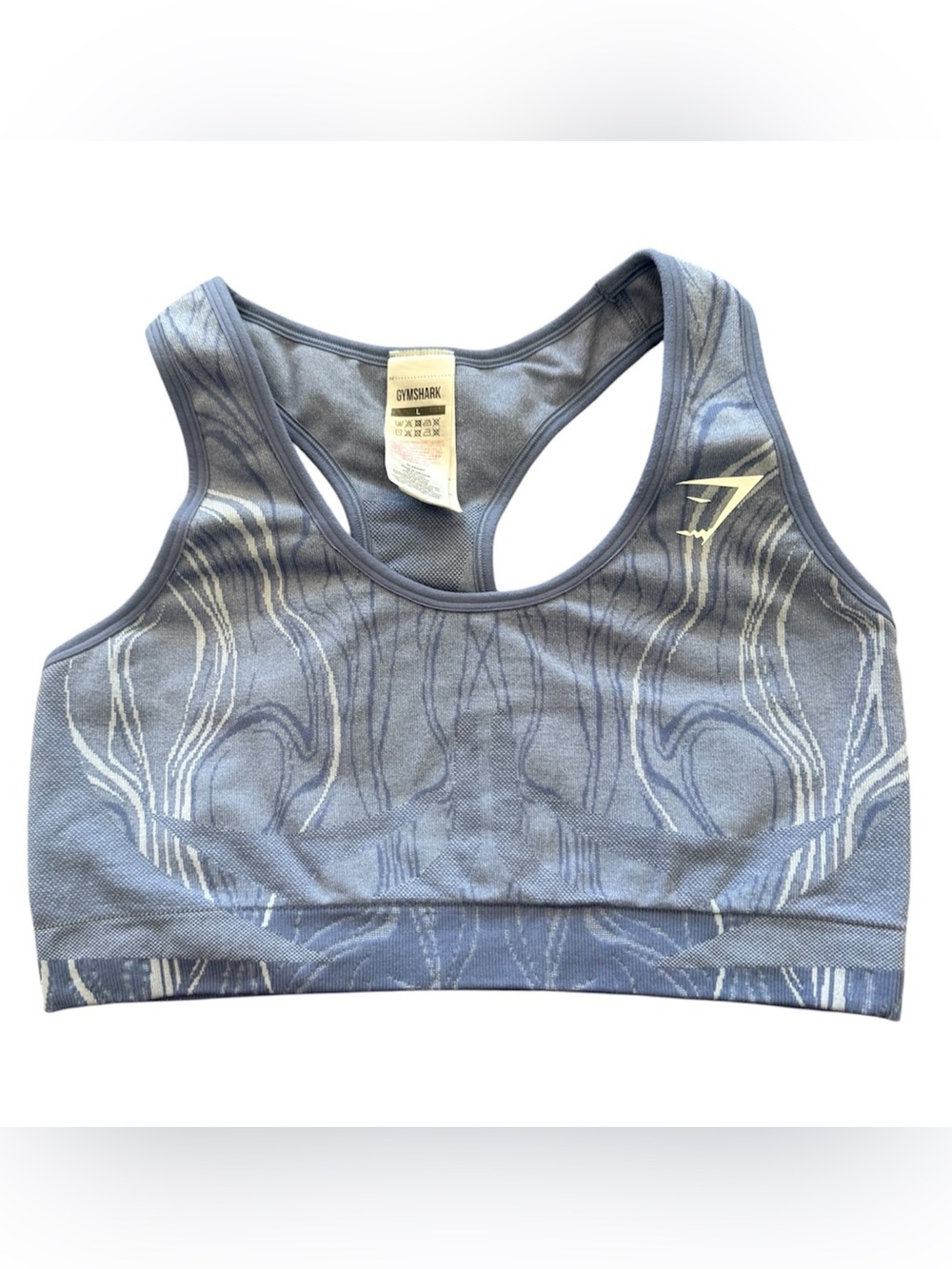 Gymshark Blue Marble Seamless Racerback Sports Bra
